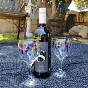 Flowery Painted wine glasses